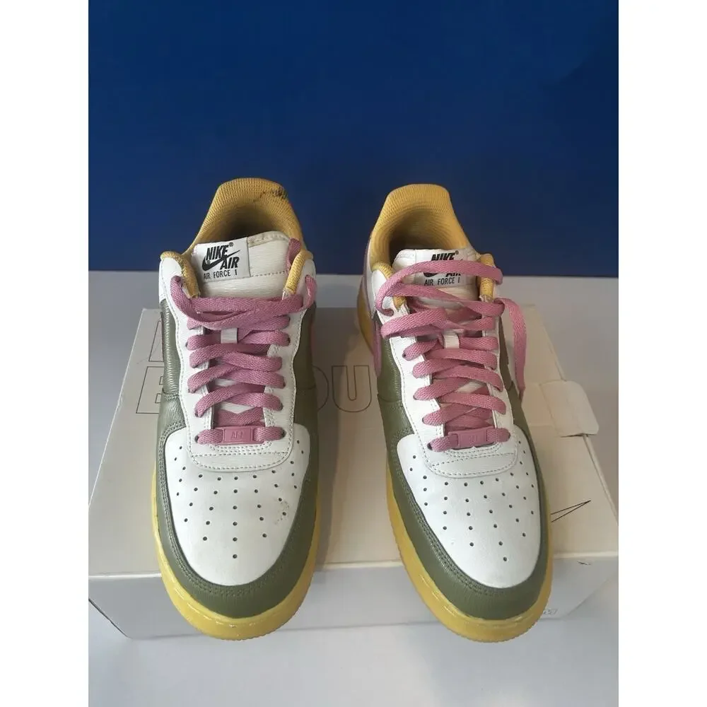Nike By You Air Force 1 Low Custom Olive Pink Yellow Men’s Size 11 CT7875-994